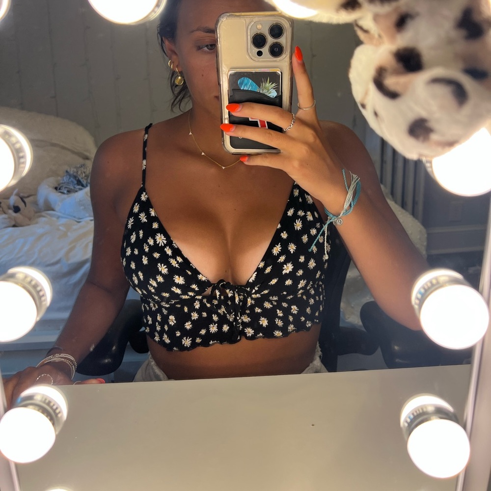 Sunflower print tank top